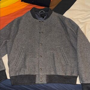 J. Crew Charcoal Wool Bomber Jacket